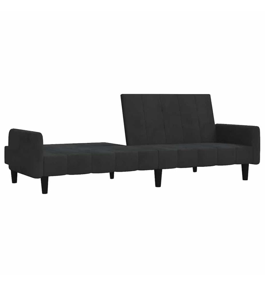 Schlafsofa 2-Sitzer Schwarz Samt