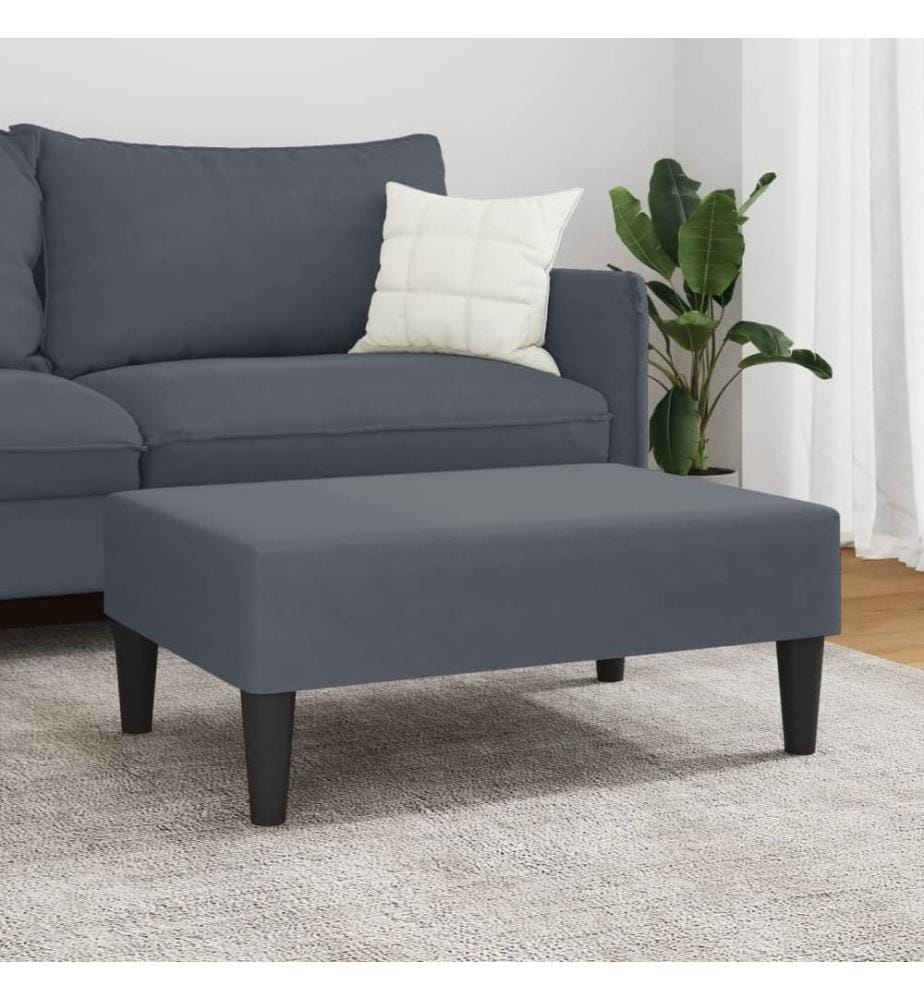 Fusshocker Dunkelgrau 77x55x31 cm Samt