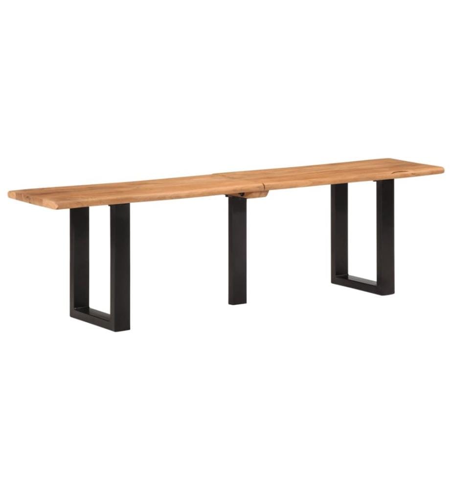 Bank 160 cm Massivholz Akazie und Stahl