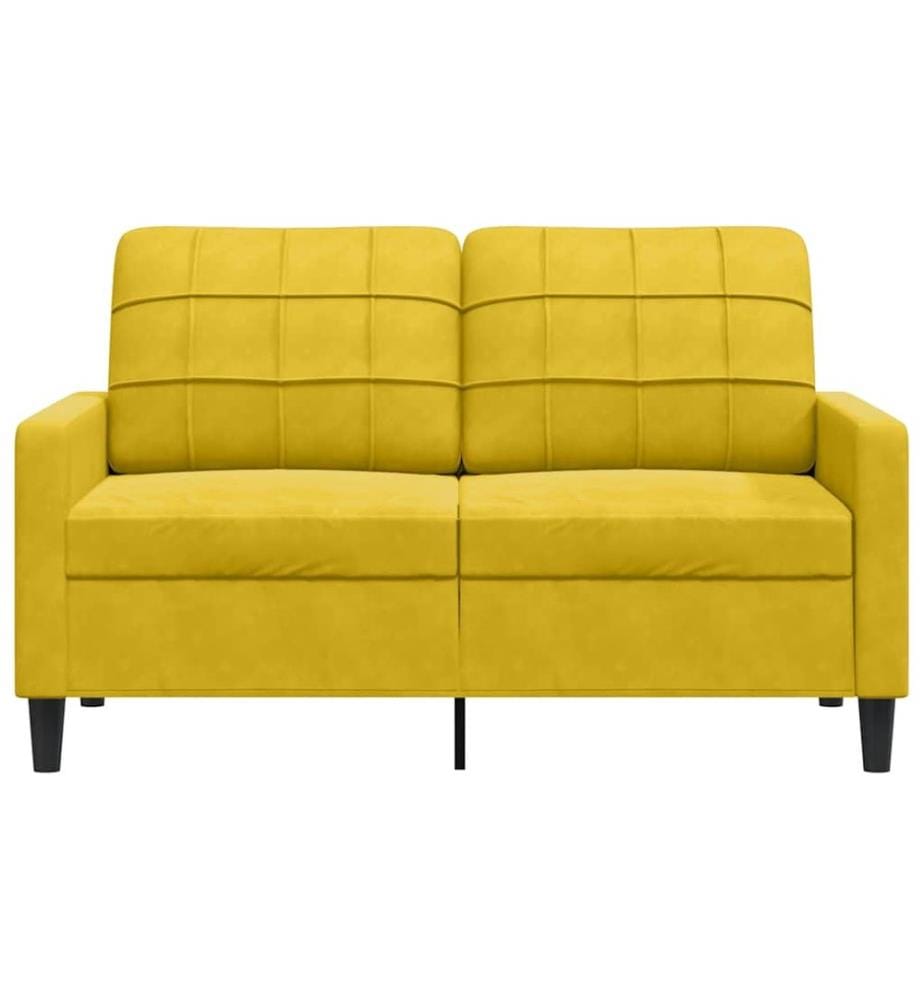 Canapé à 2 places Jaune 120 cm Velours