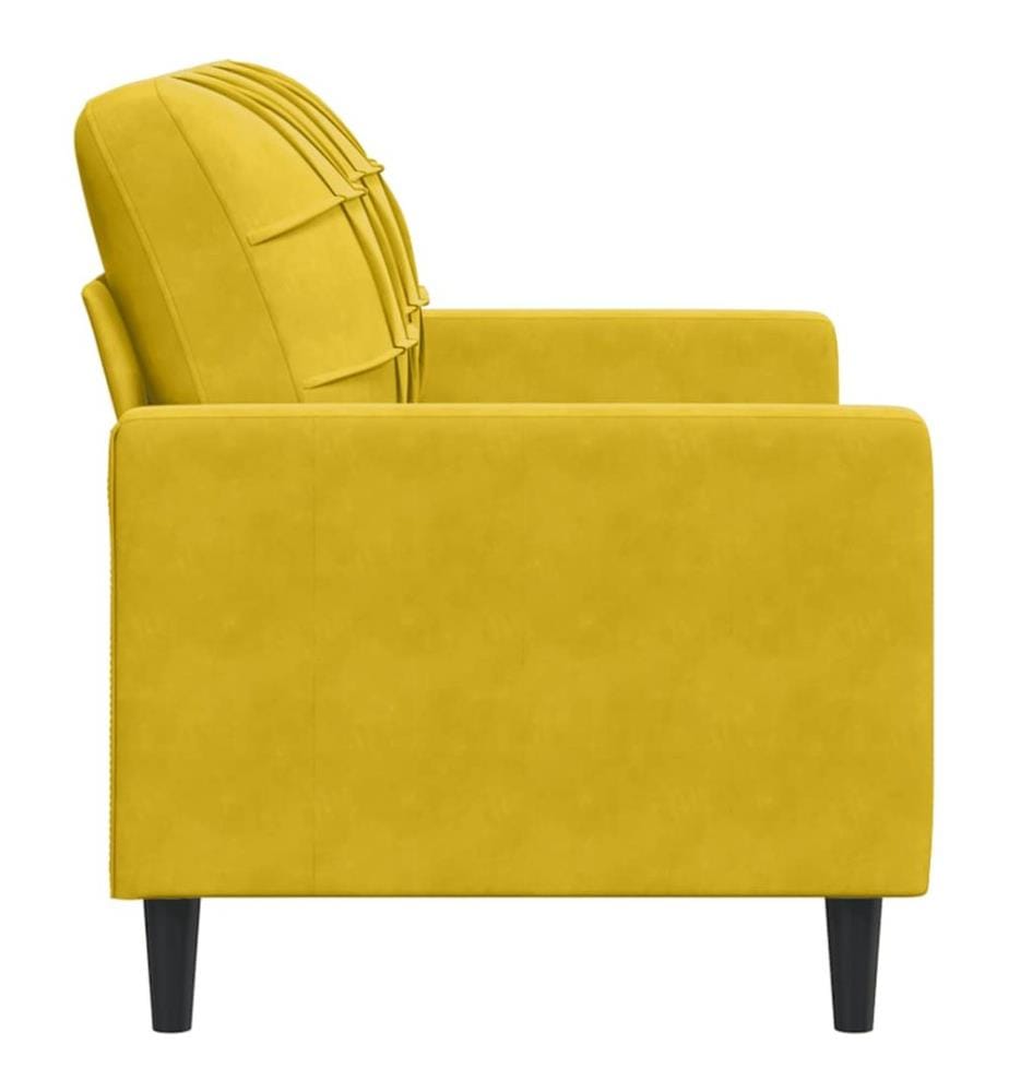 Canapé à 2 places Jaune 120 cm Velours