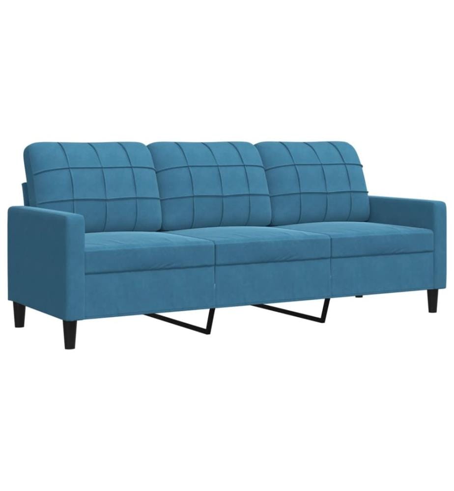 3-Sitzer-Sofa Blau 180 cm Samt
