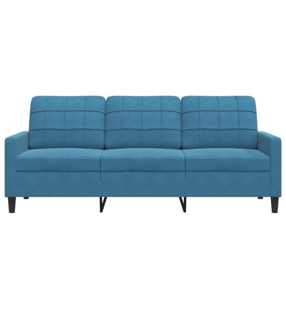 3-Sitzer-Sofa Blau 180 cm Samt
