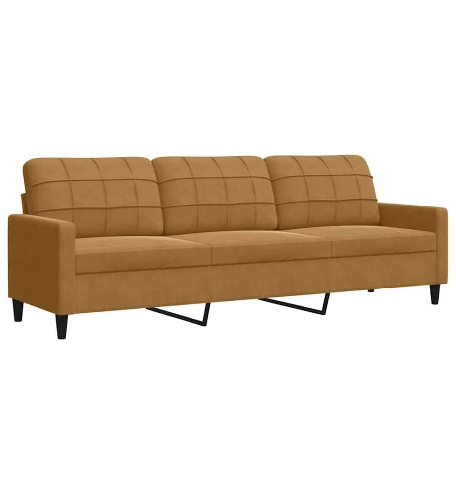 3-Sitzer-Sofa Braun 210 cm Samt