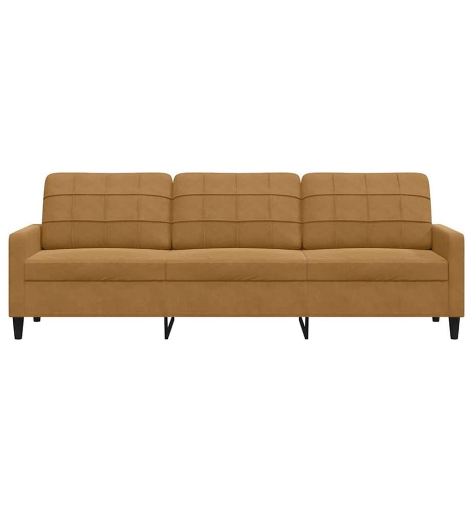 3-Sitzer-Sofa Braun 210 cm Samt