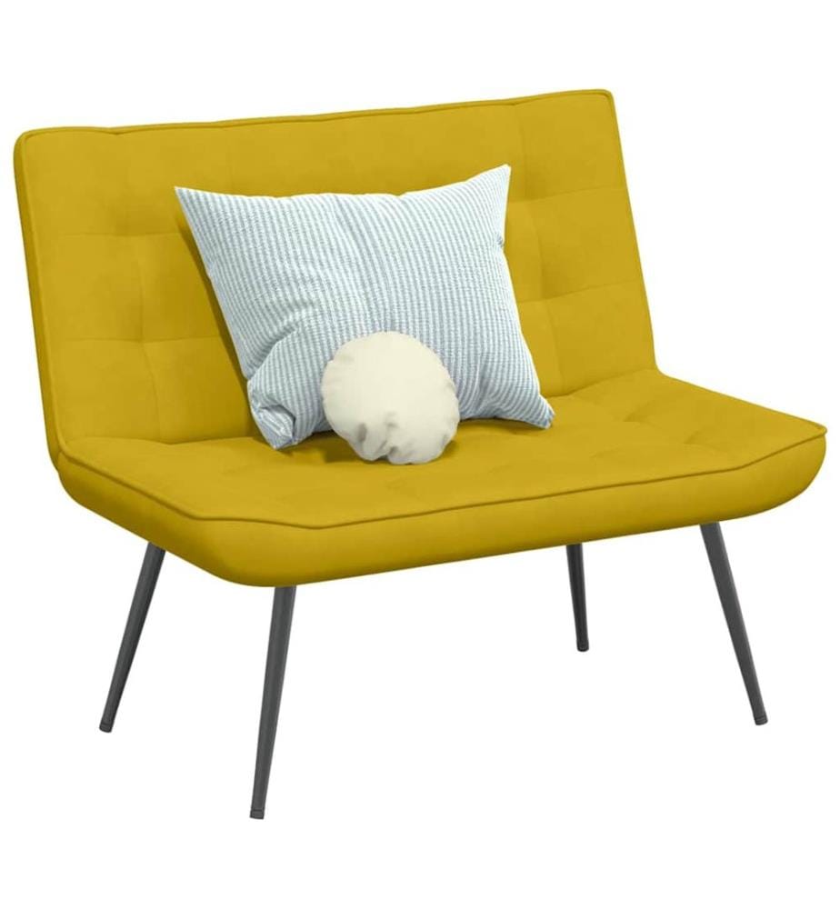 Banc jaune 110x74x84 cm velours