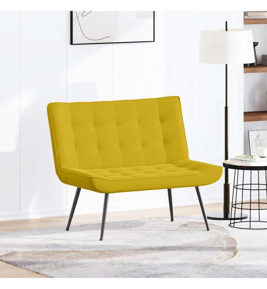 Banc jaune 110x74x84 cm velours