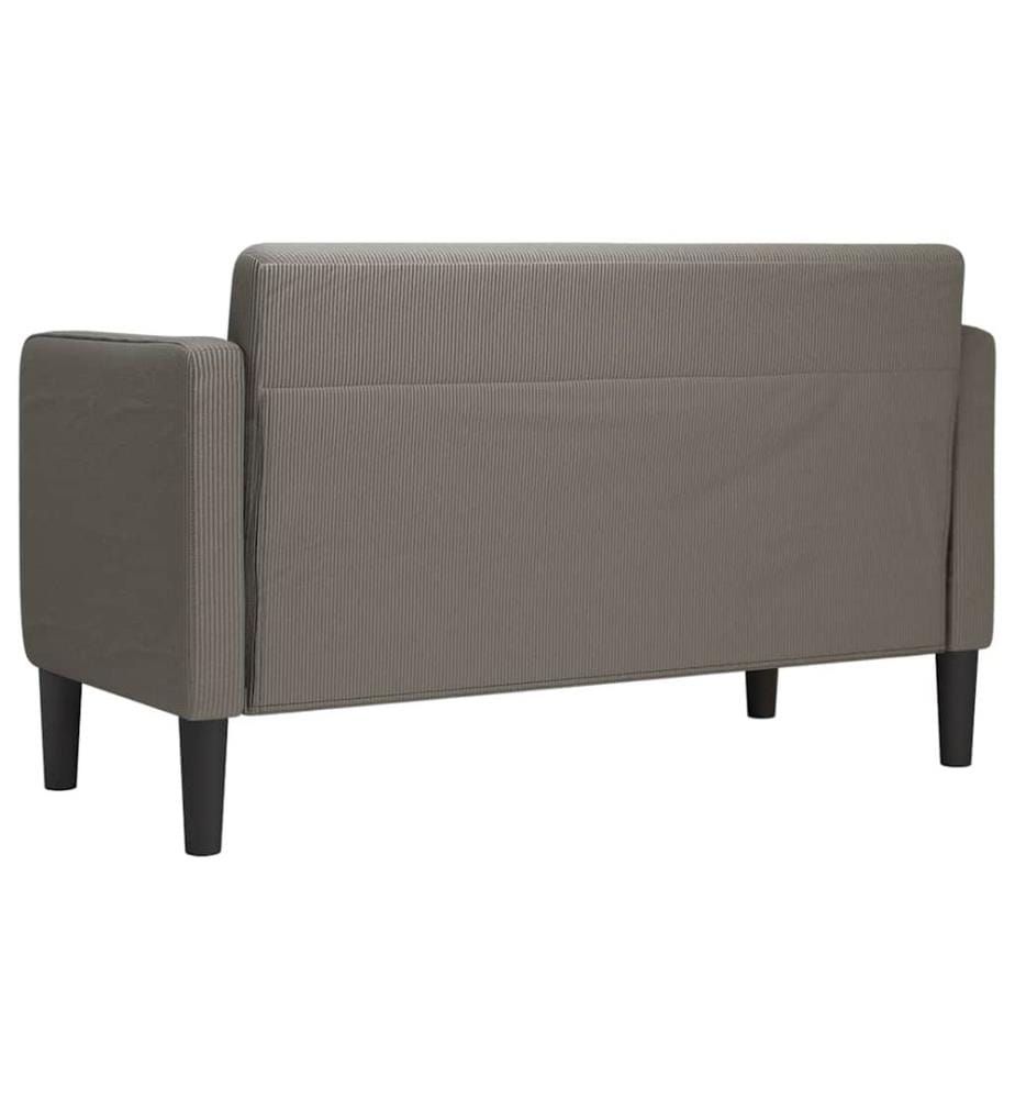 Zweisitzer-Sofa Hellgrau 109 cm Cordstoff