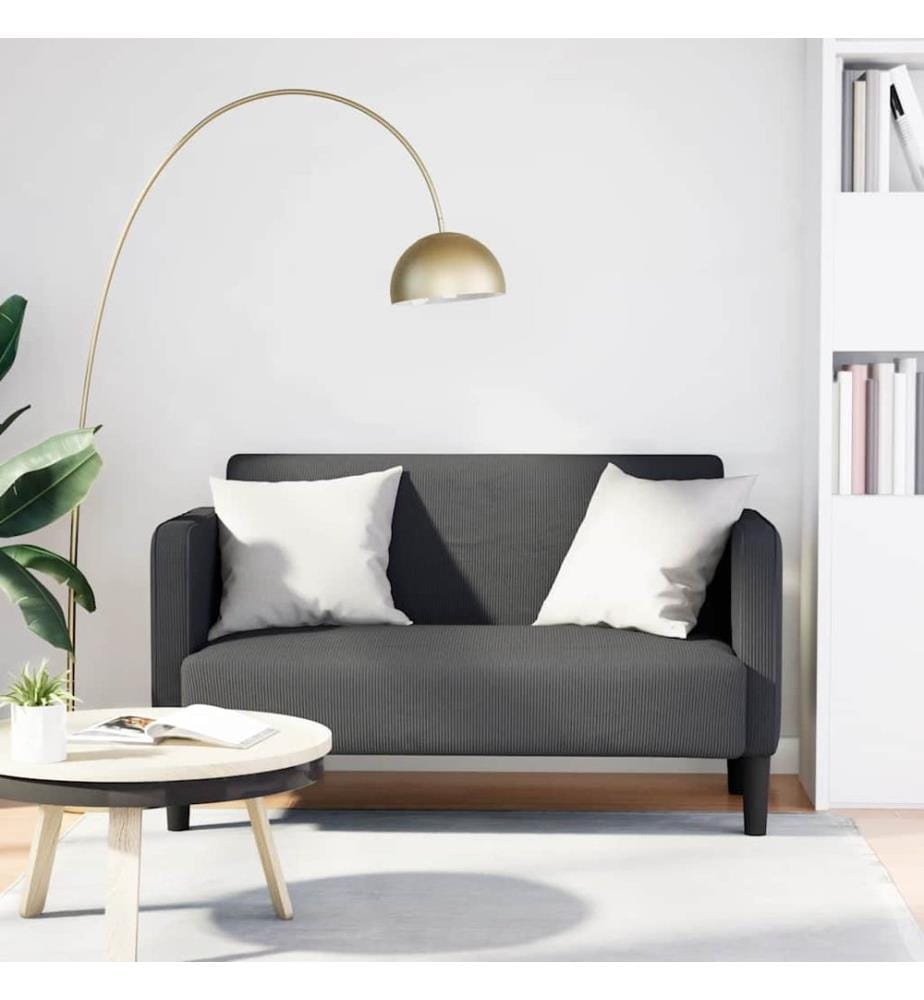 Zweisitzer-Sofa Dunkelgrau 109 cm Cordstoff