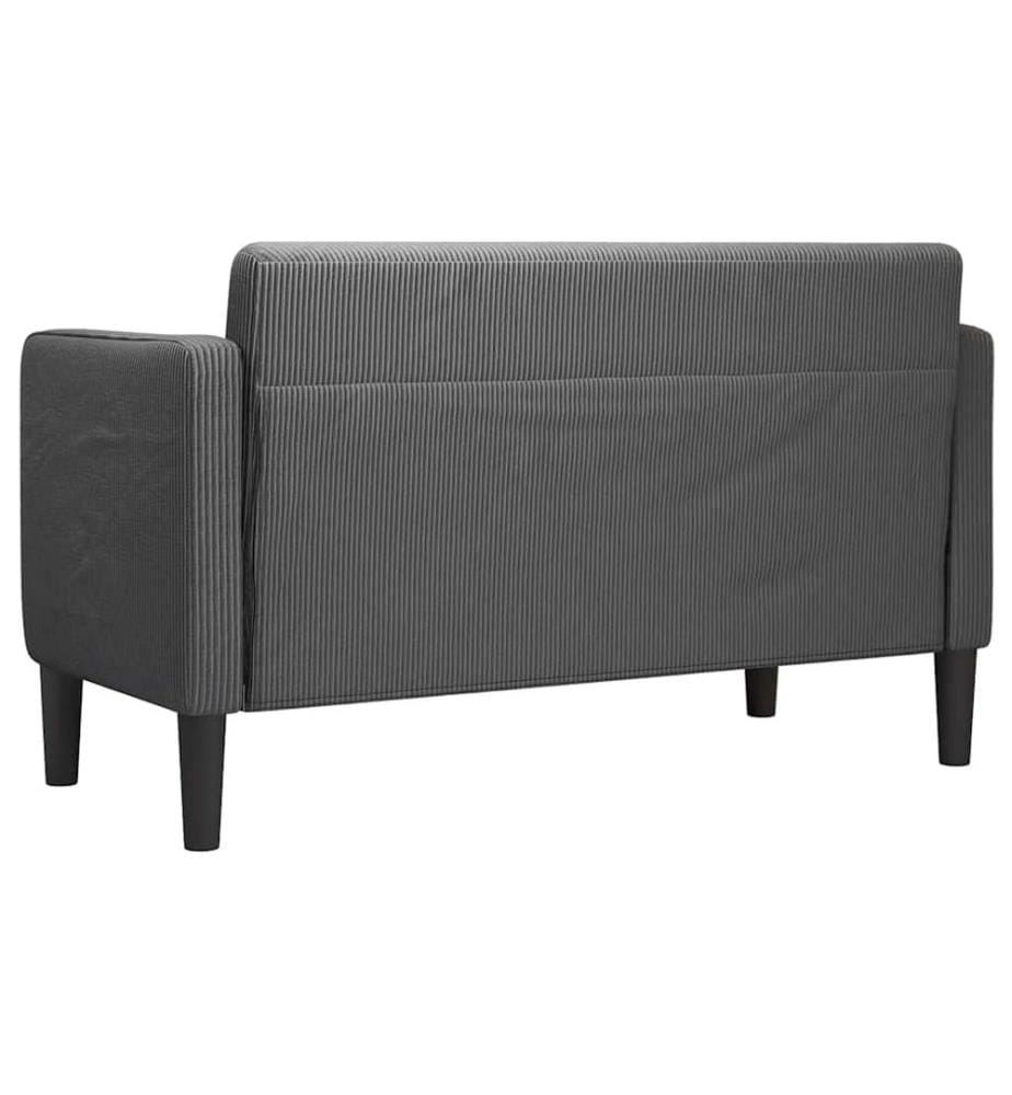 Zweisitzer-Sofa Dunkelgrau 109 cm Cordstoff