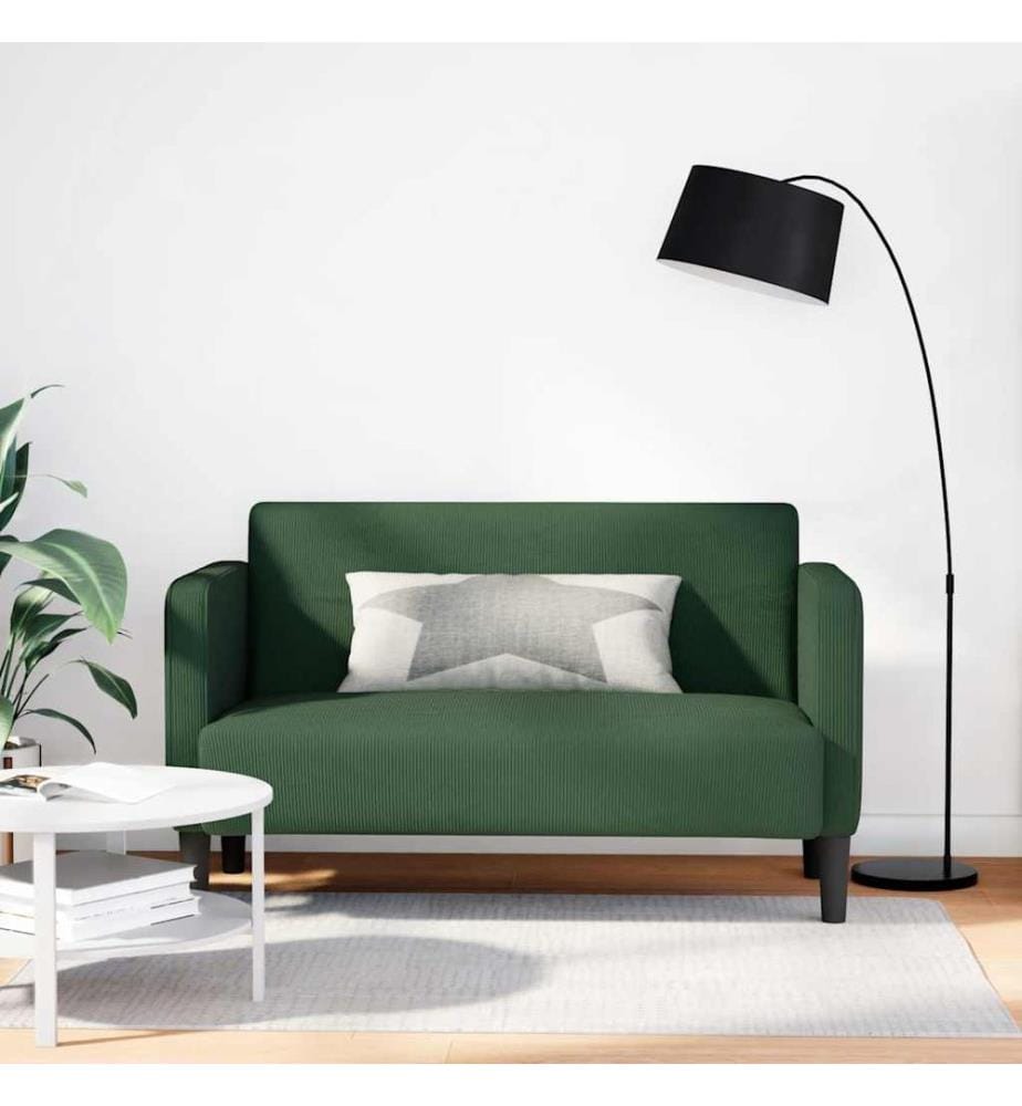 Zweisitzer-Sofa Dunkelgrün 109 cm Cordstoff