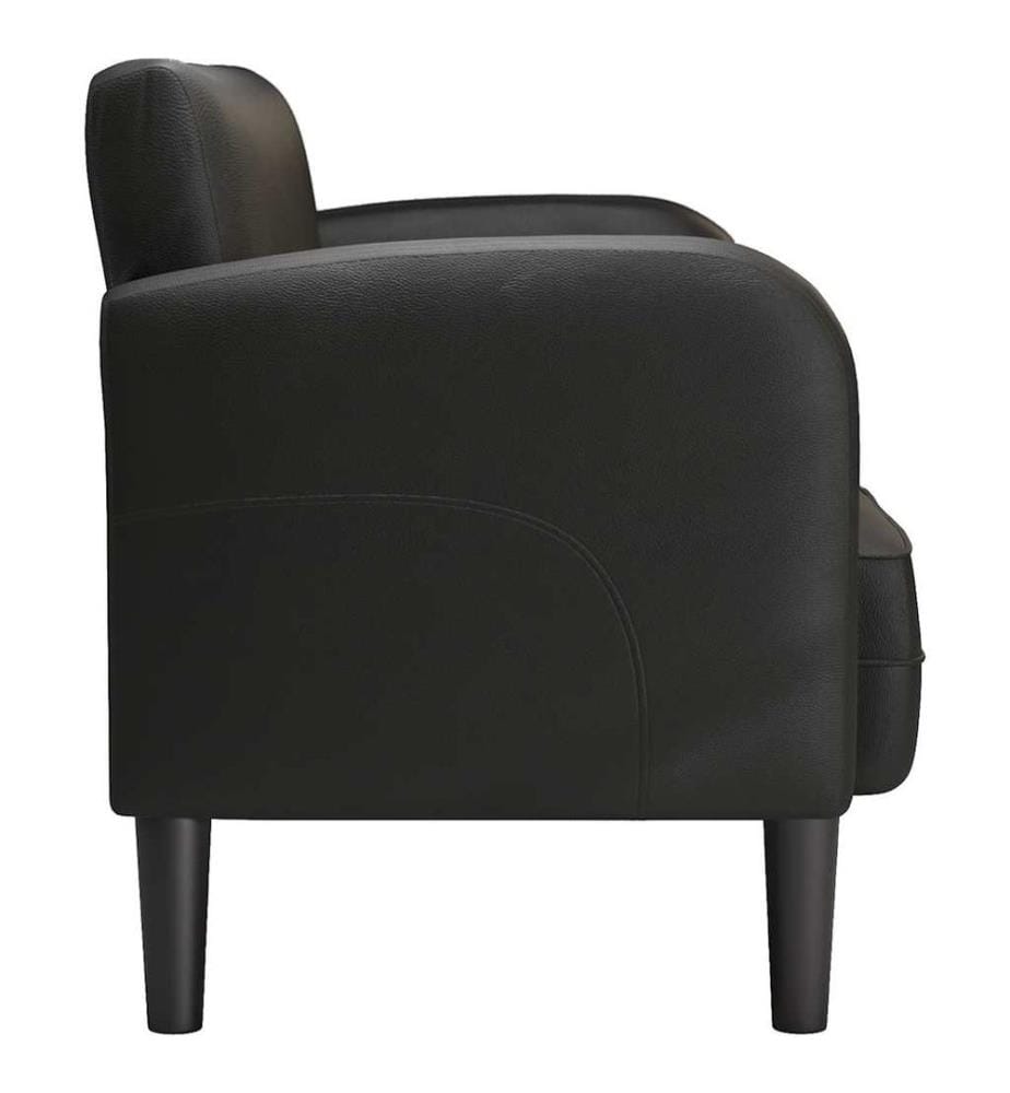 Zweisitzer-Sofa Schwarz 110 cm Kunstleder