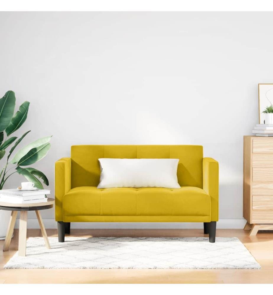 Zweisitzer-Sofa Gelb 111 cm Samt