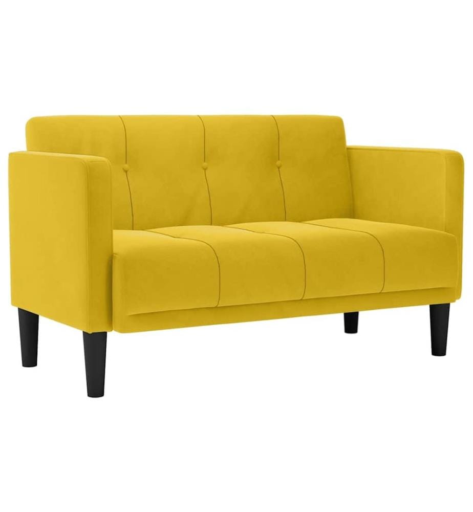 Zweisitzer-Sofa Gelb 111 cm Samt