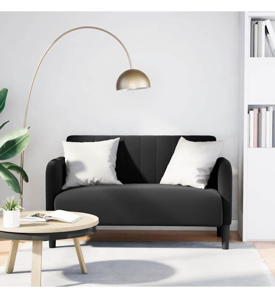 Zweisitzer-Sofa Schwarz 109 cm Samt
