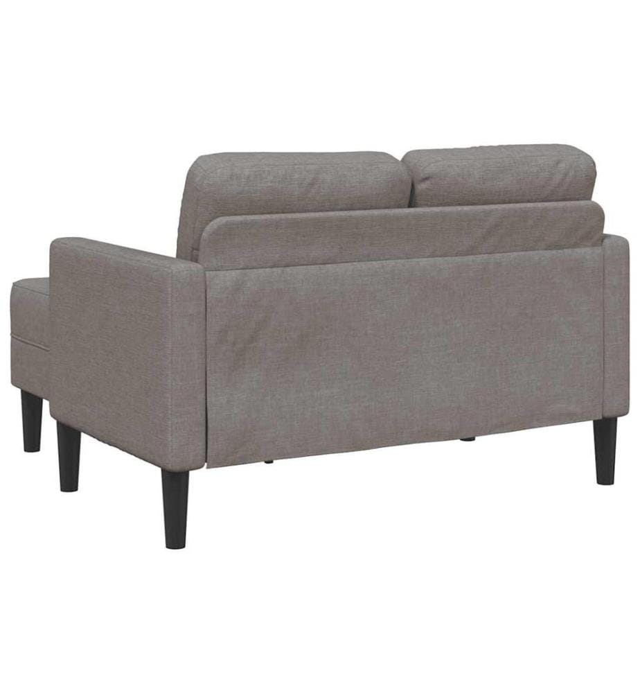 Canapé 2 places avec méridienne en L taupe 125 cm tissu