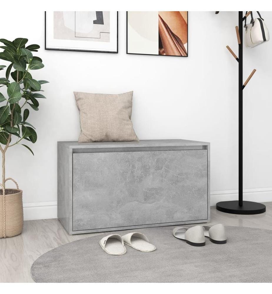 Banc d'entrée 80x40x45 cm Gris béton Bois d'ingénierie