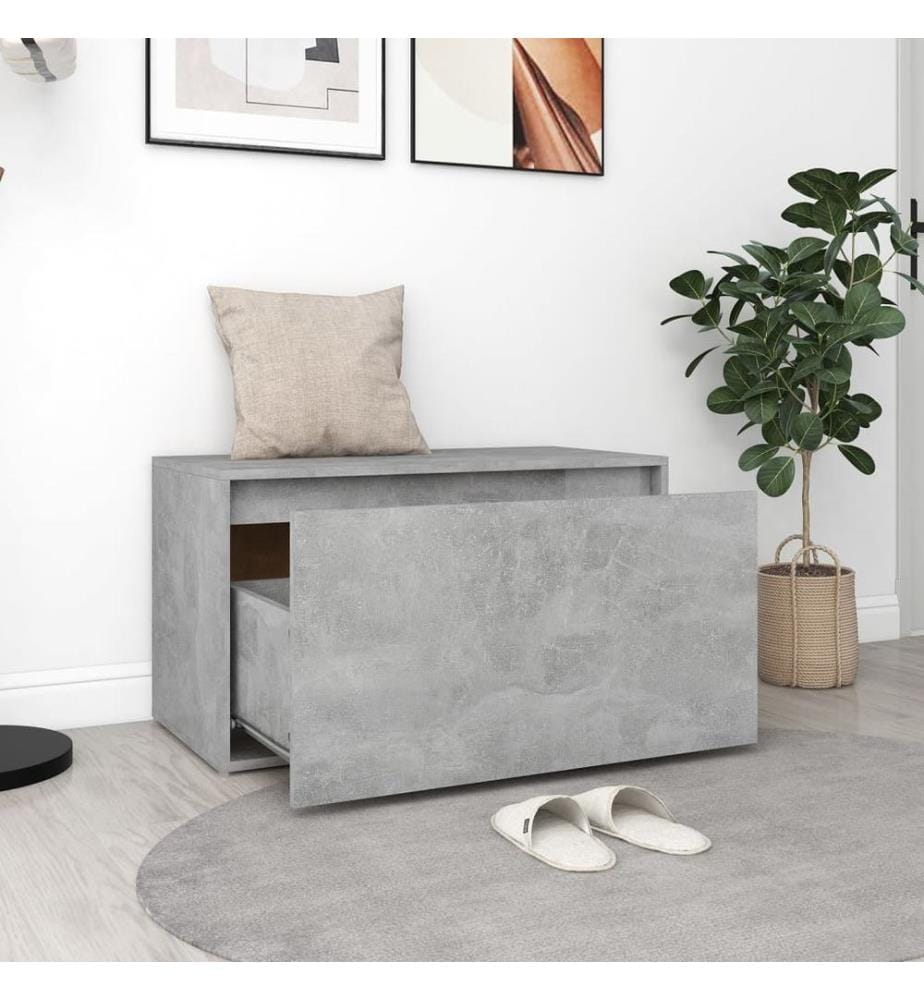 Banc d'entrée 80x40x45 cm Gris béton Bois d'ingénierie
