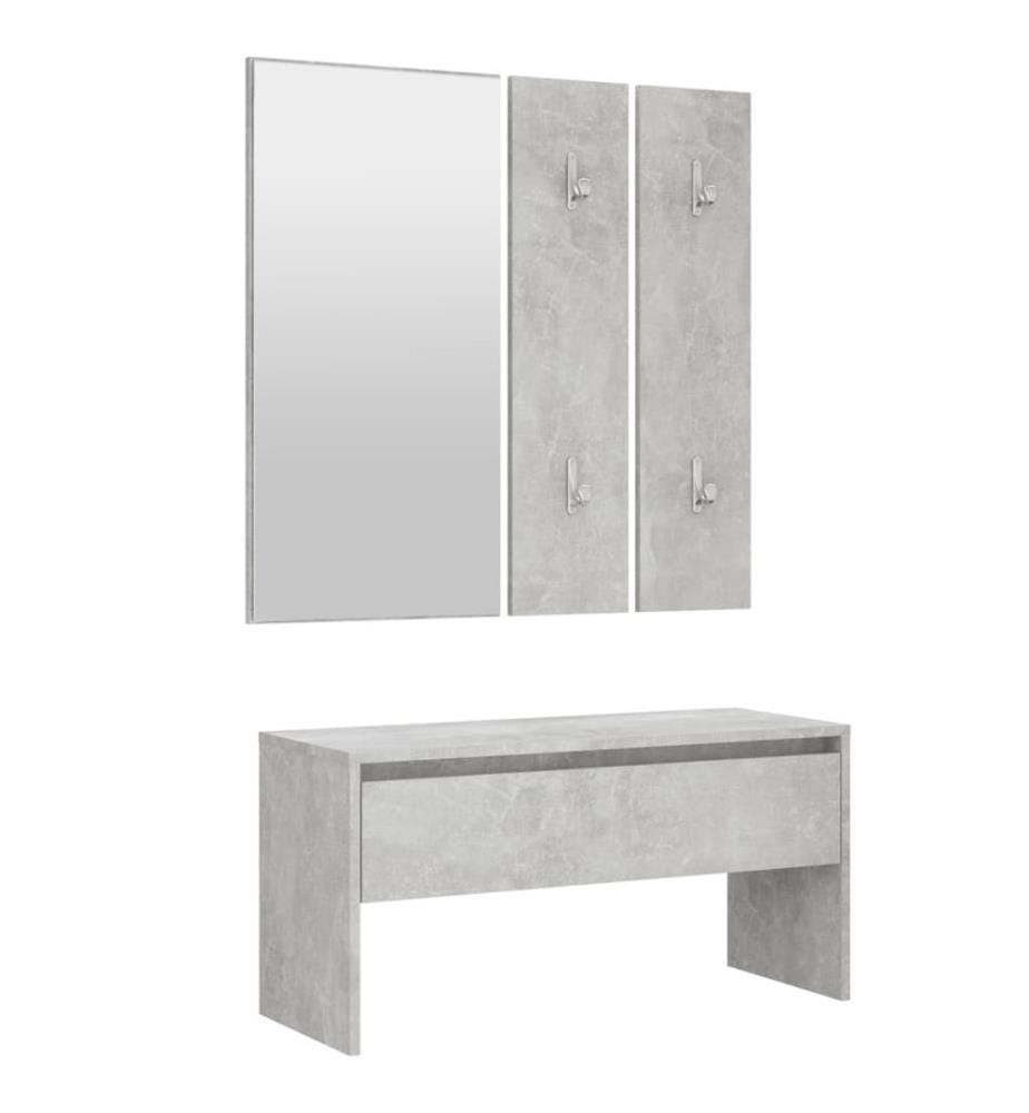 Ensemble de meubles de couloir Gris béton Bois d'ingénierie