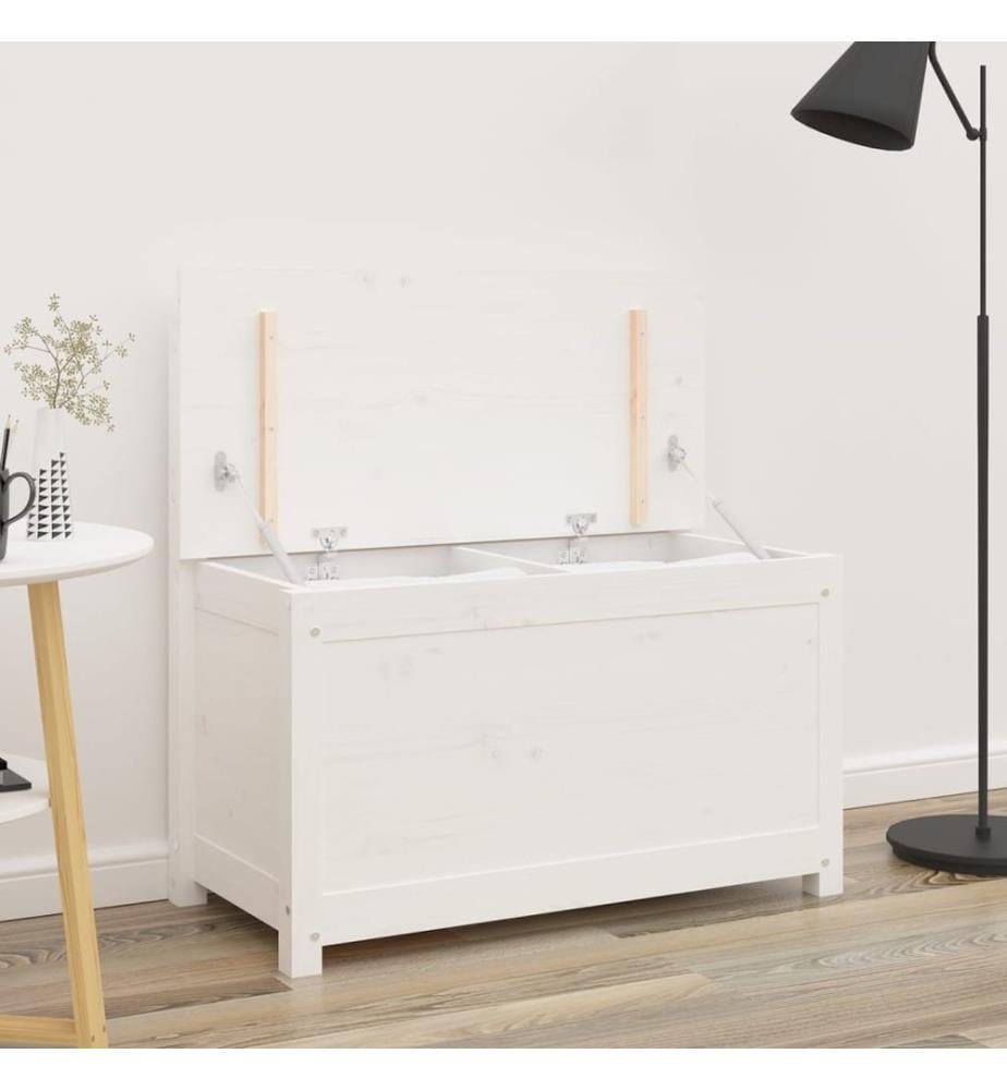 Sitzbank Weiss 80x41x77 cm Massivholz Kiefer