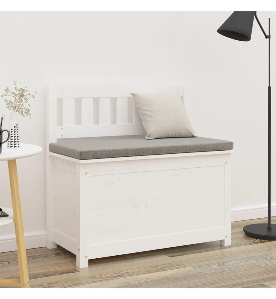 Sitzbank Weiss 80x41x77 cm Massivholz Kiefer