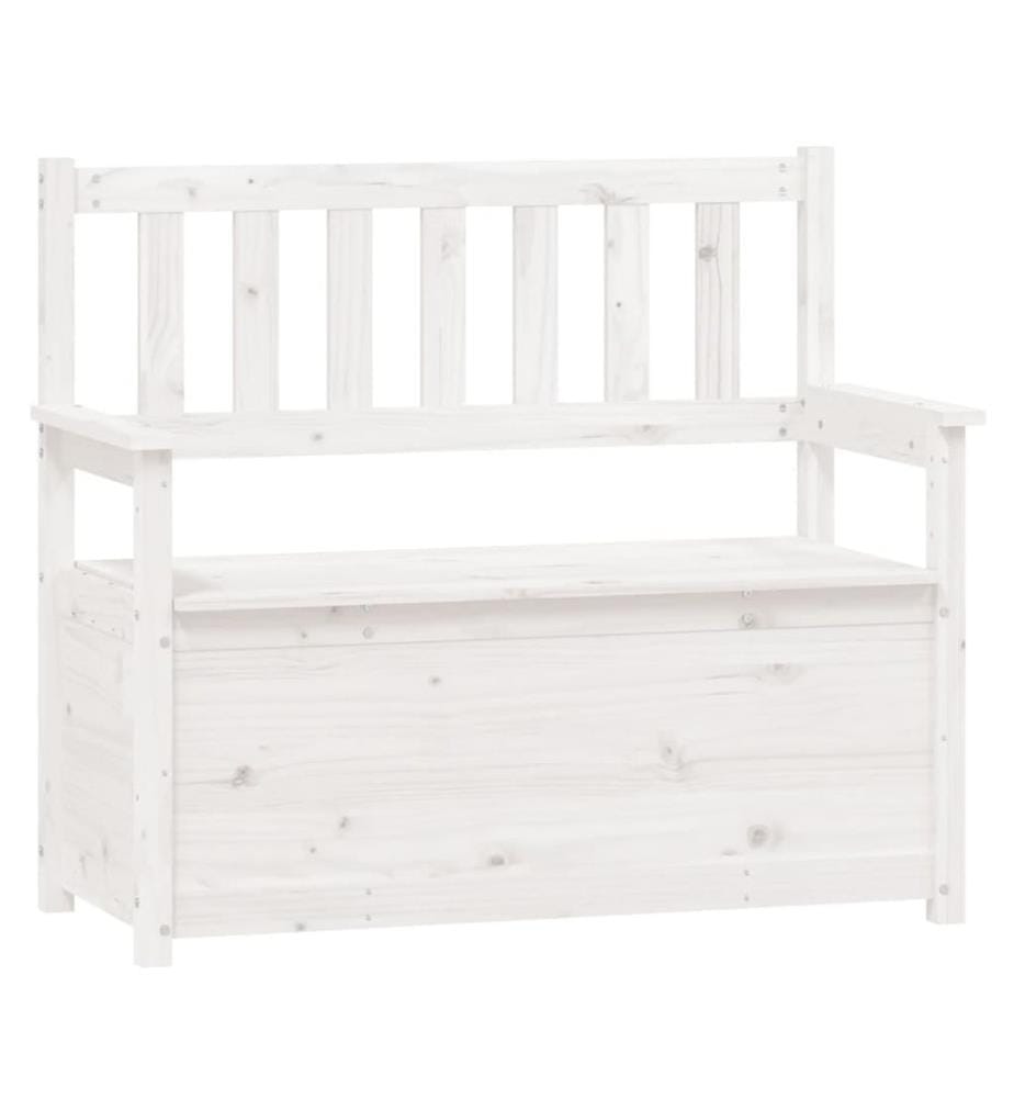 Sitzbank Weiss 112,5x51,5x96,5 cm Massivholz Kiefer