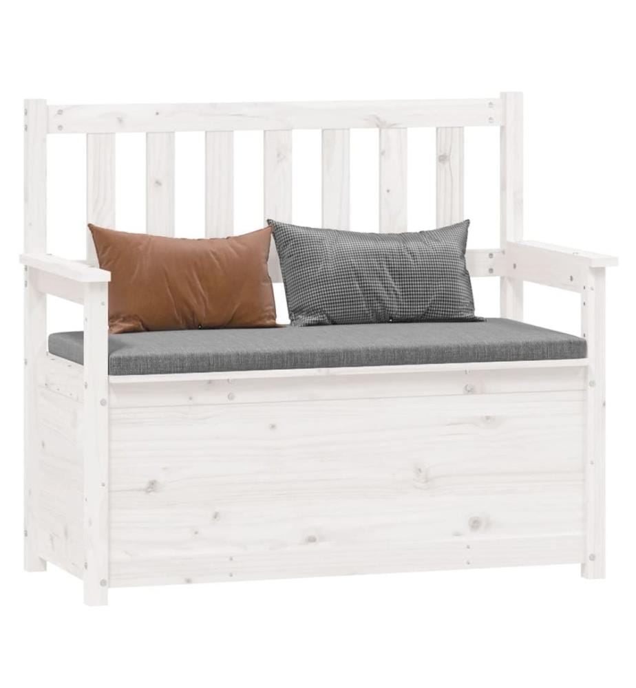 Sitzbank Weiss 112,5x51,5x96,5 cm Massivholz Kiefer