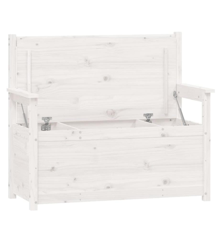 Sitzbank Weiss 112,5x51,5x96,5 cm Massivholz Kiefer