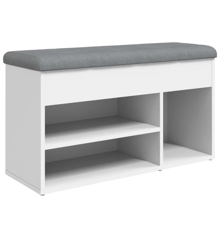 Banc à chaussures Blanc 82x32x45,5 cm Bois d'ingénierie