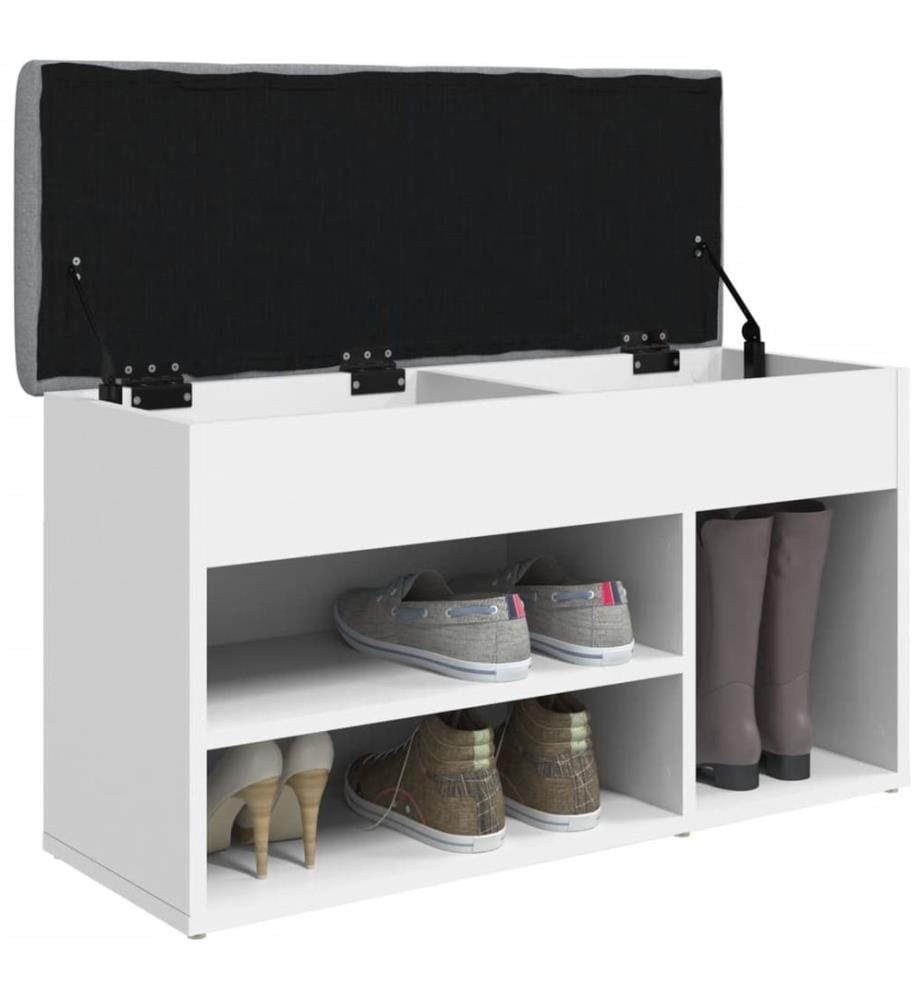 Banc à chaussures Blanc 82x32x45,5 cm Bois d'ingénierie