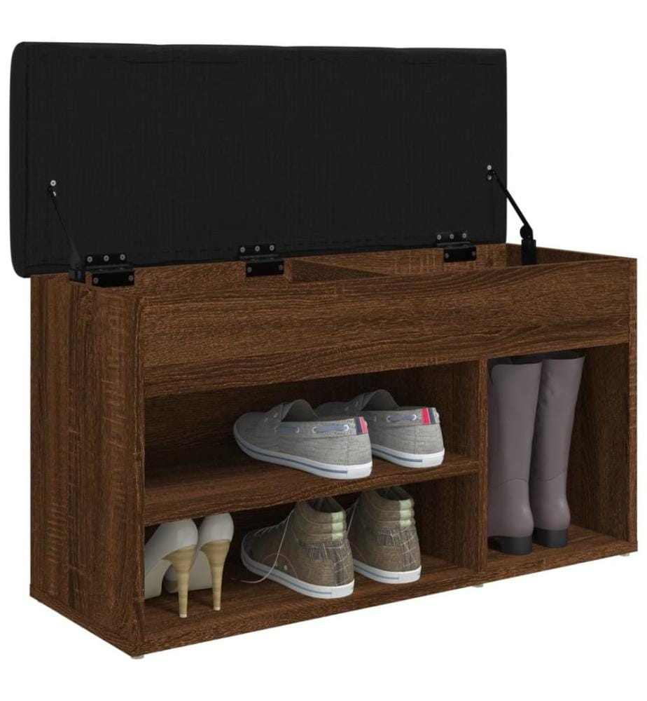 Schuhbank Braun Eichen-Optik 82x32x45,5 cm Holzwerkstoff