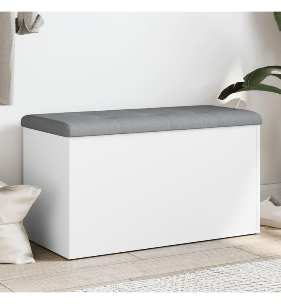 Banc de rangement Blanc 82x42x45 cm Bois d'ingénierie