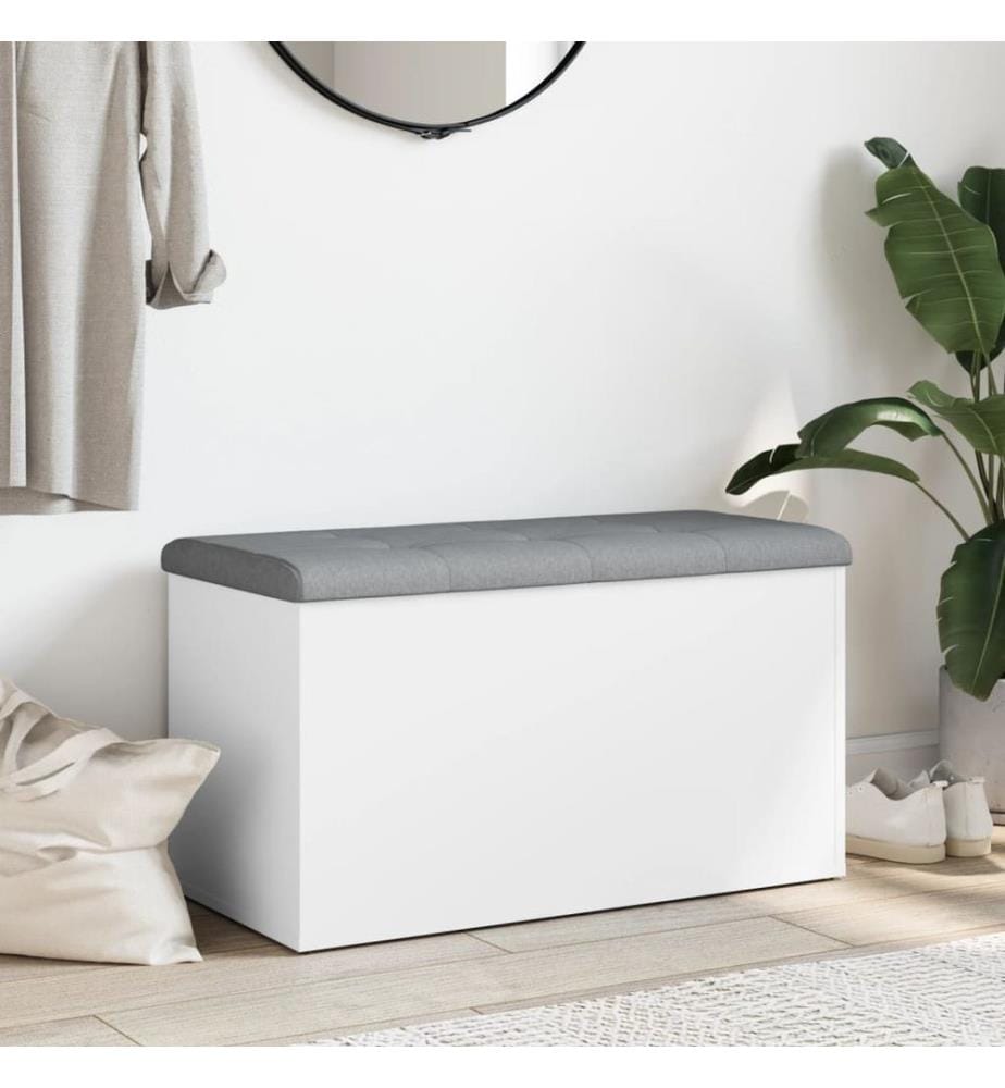 Banc de rangement Blanc 82x42x45 cm Bois d'ingénierie