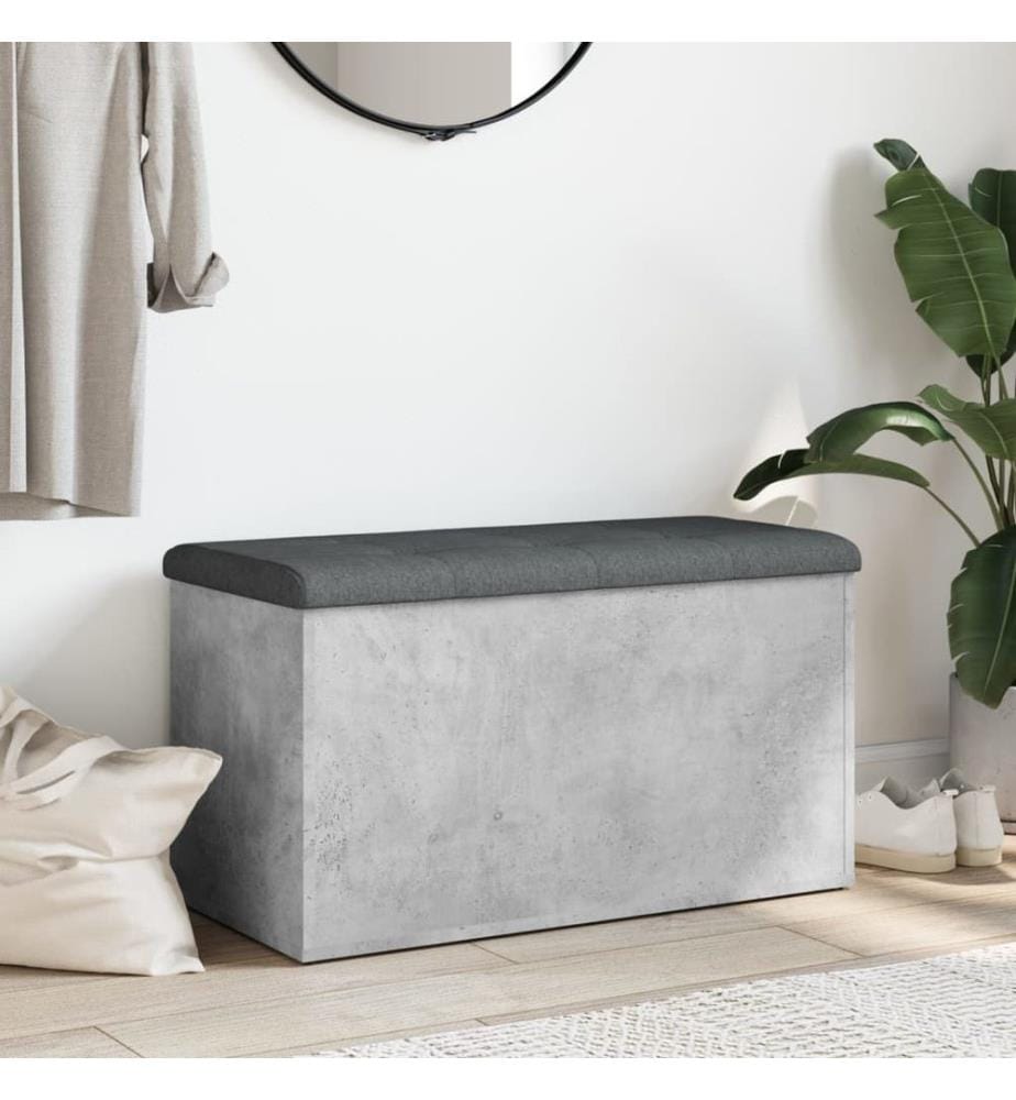 Sitzbank mit Stauraum Betongrau 82x42x45 cm Holzwerkstoff