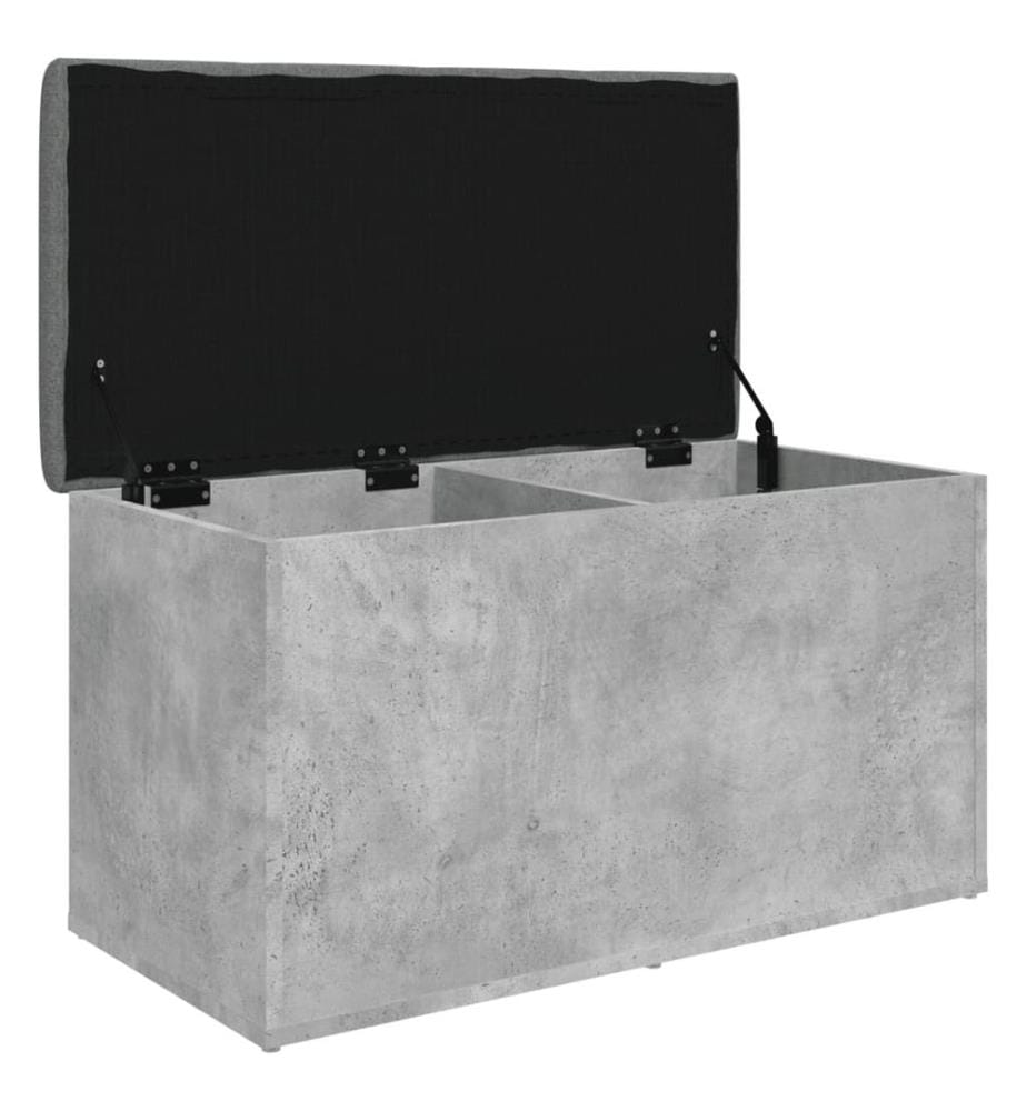 Sitzbank mit Stauraum Betongrau 82x42x45 cm Holzwerkstoff