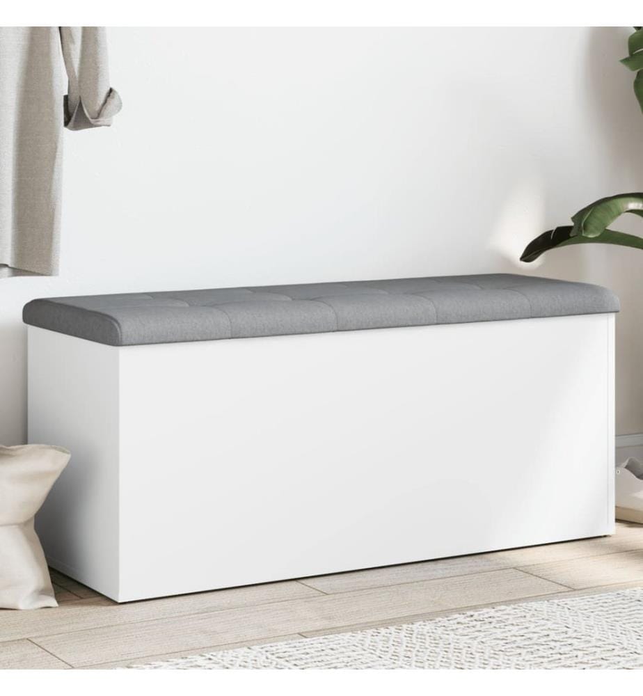 Banc de rangement Blanc 102x42x45 cm Bois d'ingénierie