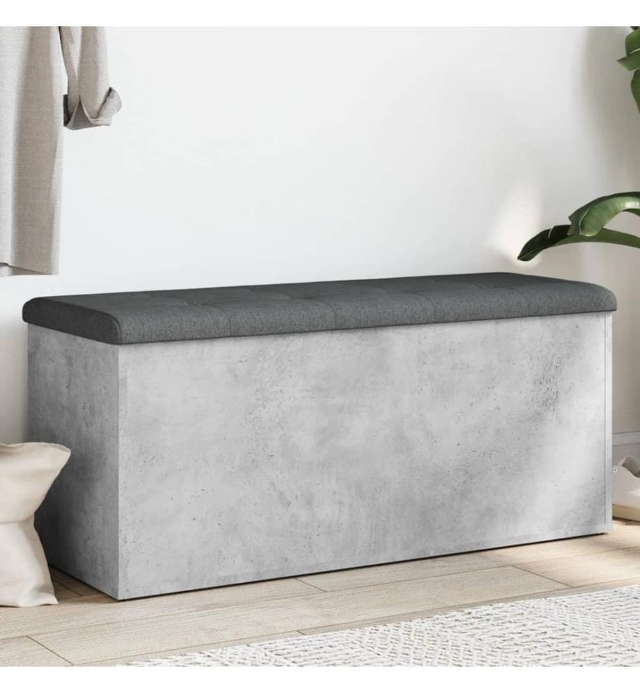 Sitzbank mit Stauraum Betongrau 102x42x45 cm Holzwerkstoff