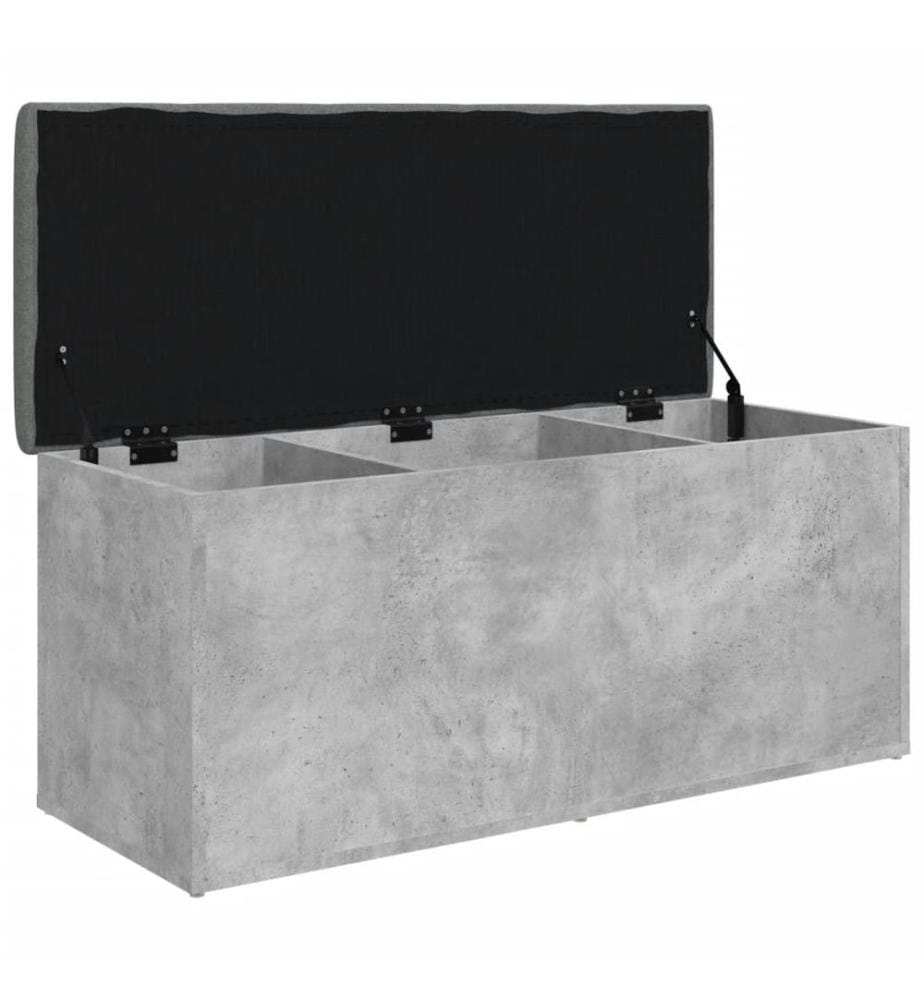 Sitzbank mit Stauraum Betongrau 102x42x45 cm Holzwerkstoff