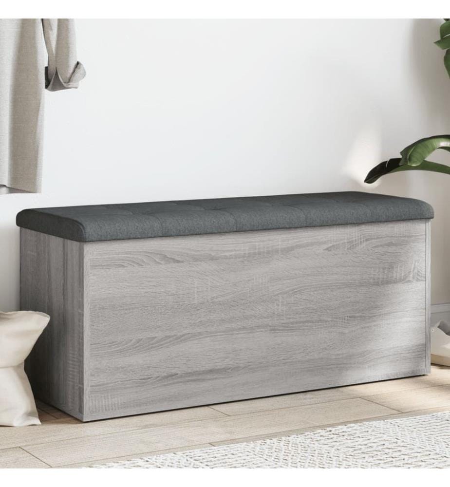 Sitzbank mit Stauraum Grau Sonoma 102x42x45 cm Holzwerkstoff