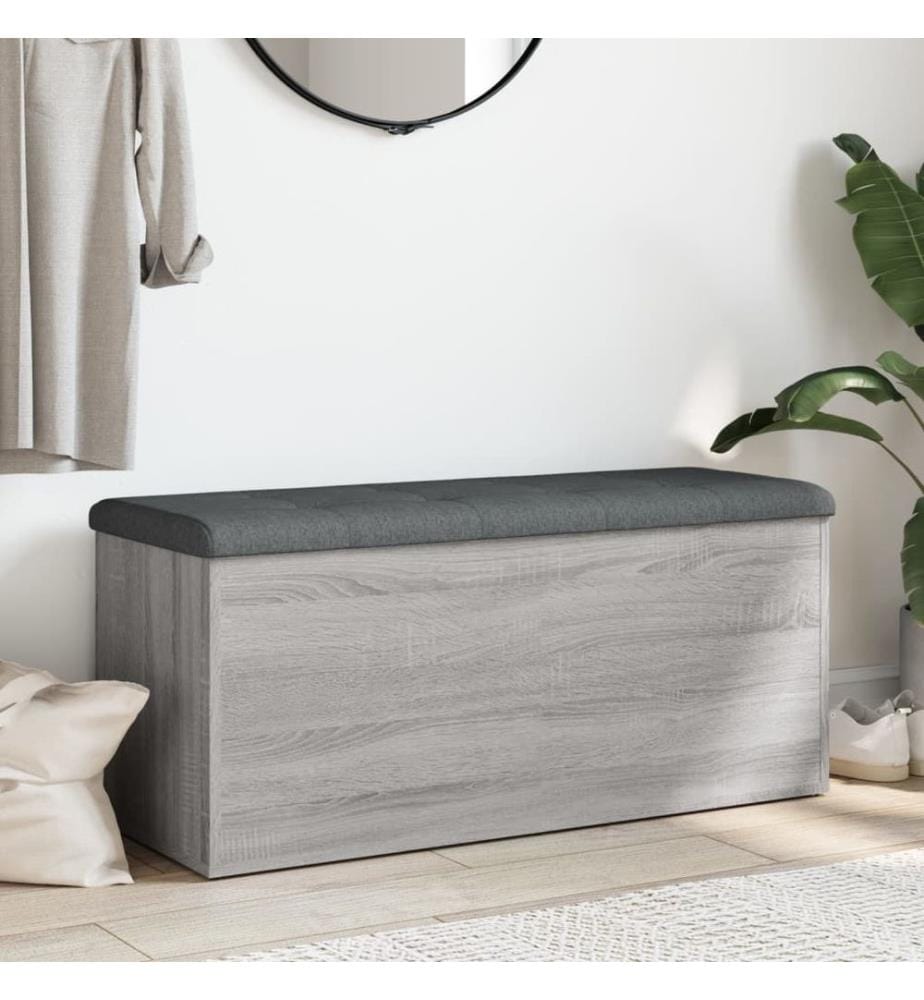 Sitzbank mit Stauraum Grau Sonoma 102x42x45 cm Holzwerkstoff