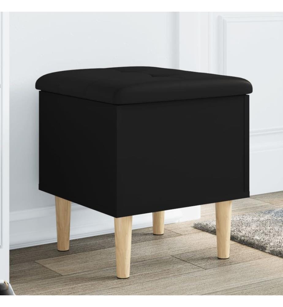 Sitzbank mit Stauraum Schwarz 42x42x46 cm Holzwerkstoff