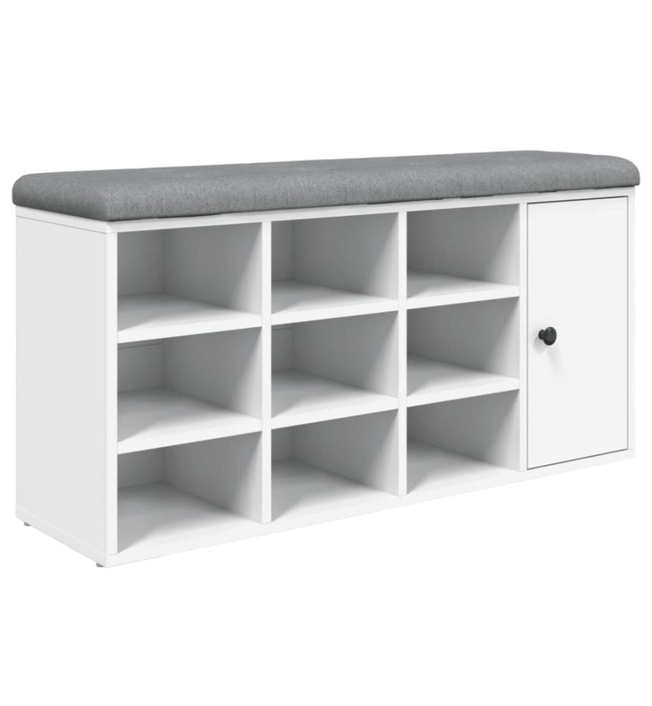 Banc à chaussures blanc 102x32x50 cm bois d'ingénierie
