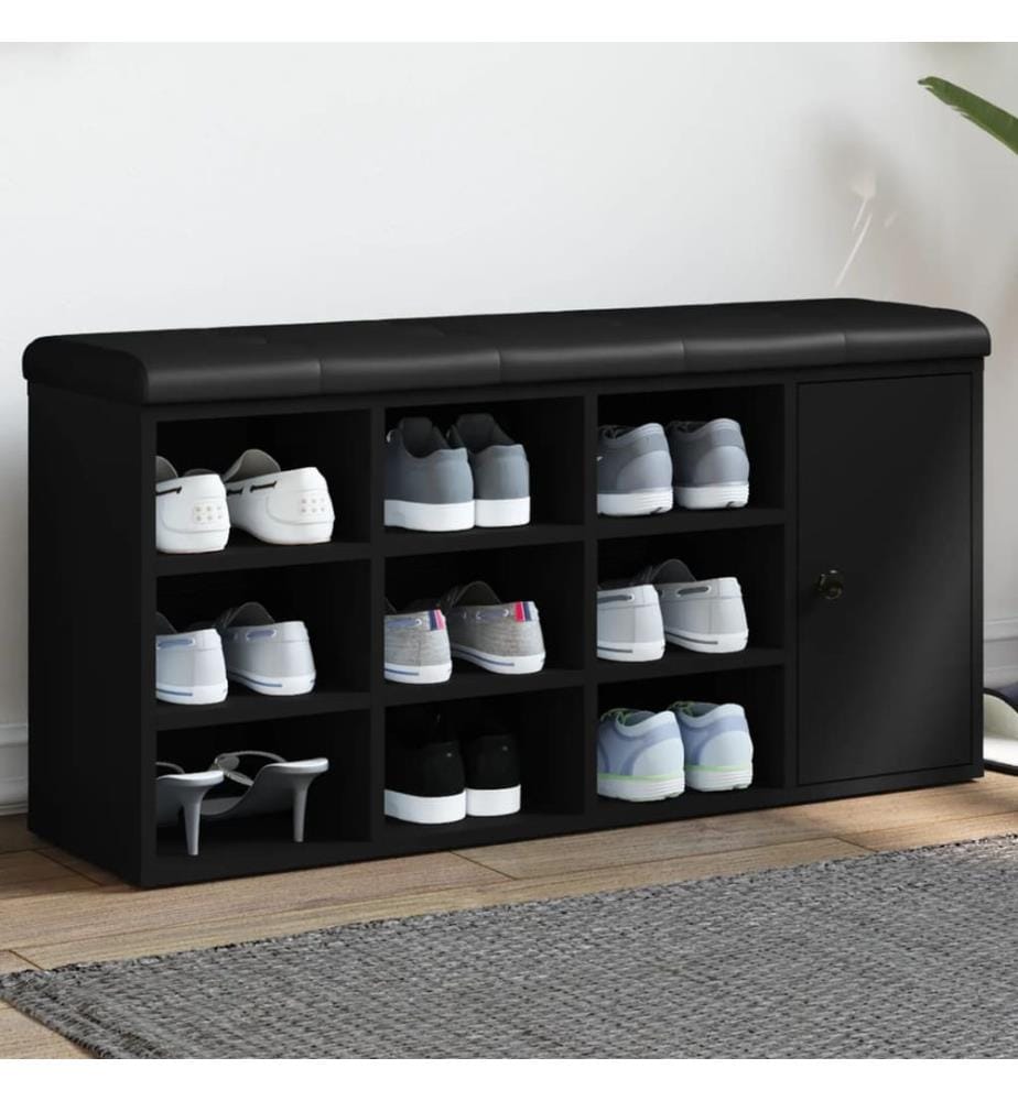 Schuhbank Schwarz 102x32x50 cm Holzwerkstoff