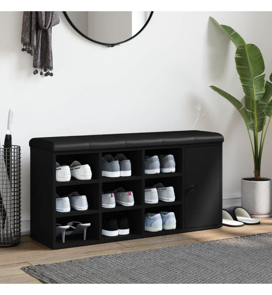 Schuhbank Schwarz 102x32x50 cm Holzwerkstoff