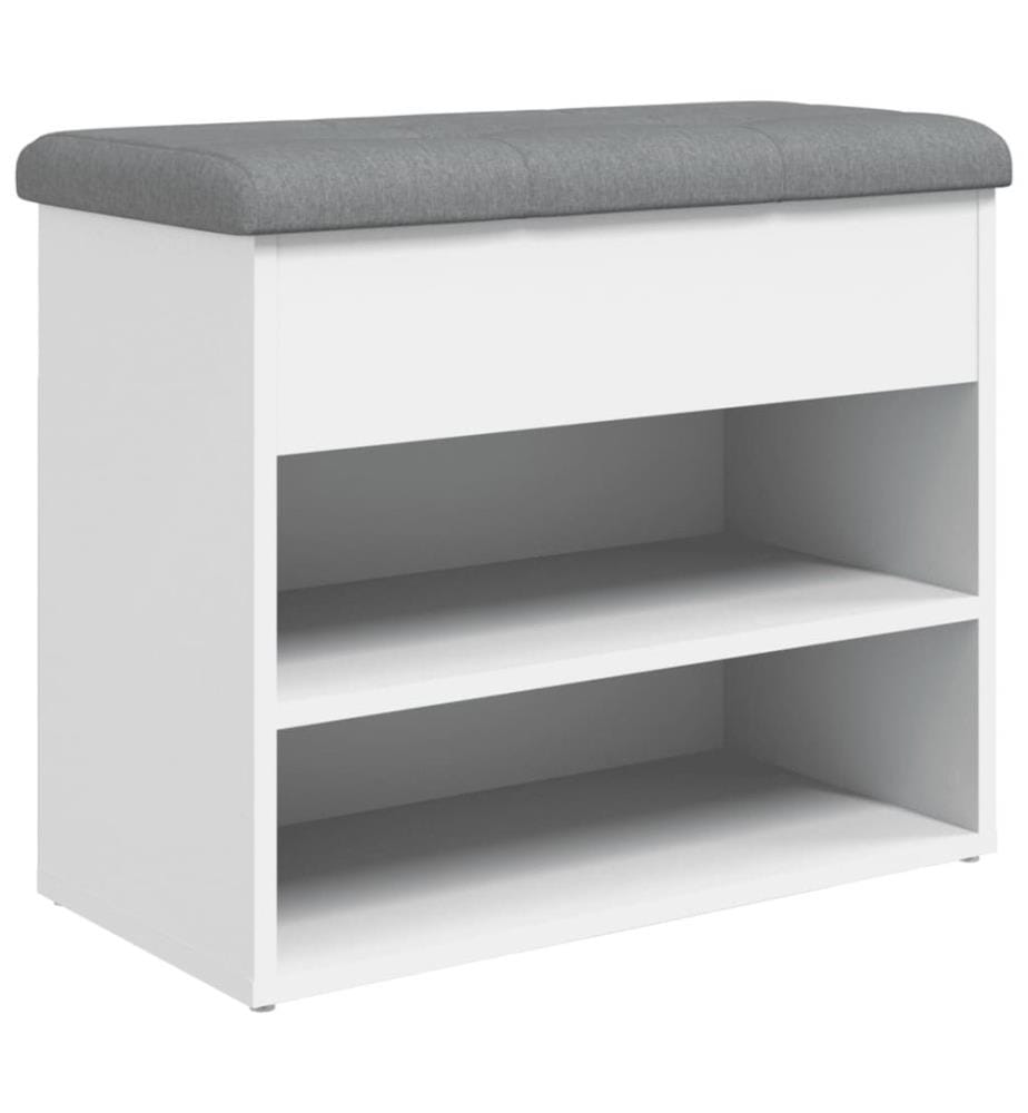 Banc à chaussures Blanc 62x32x50 cm Bois d'ingénierie