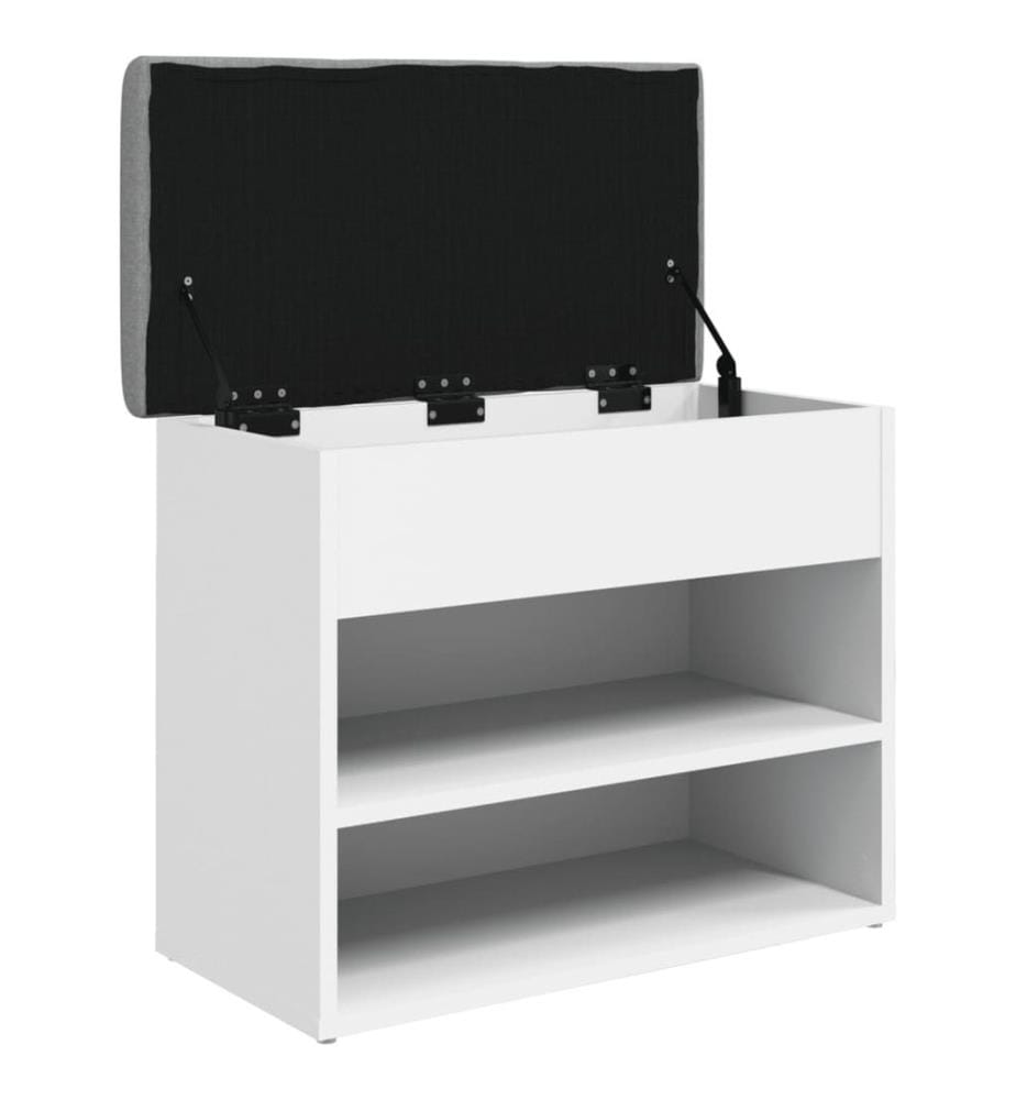Banc à chaussures Blanc 62x32x50 cm Bois d'ingénierie