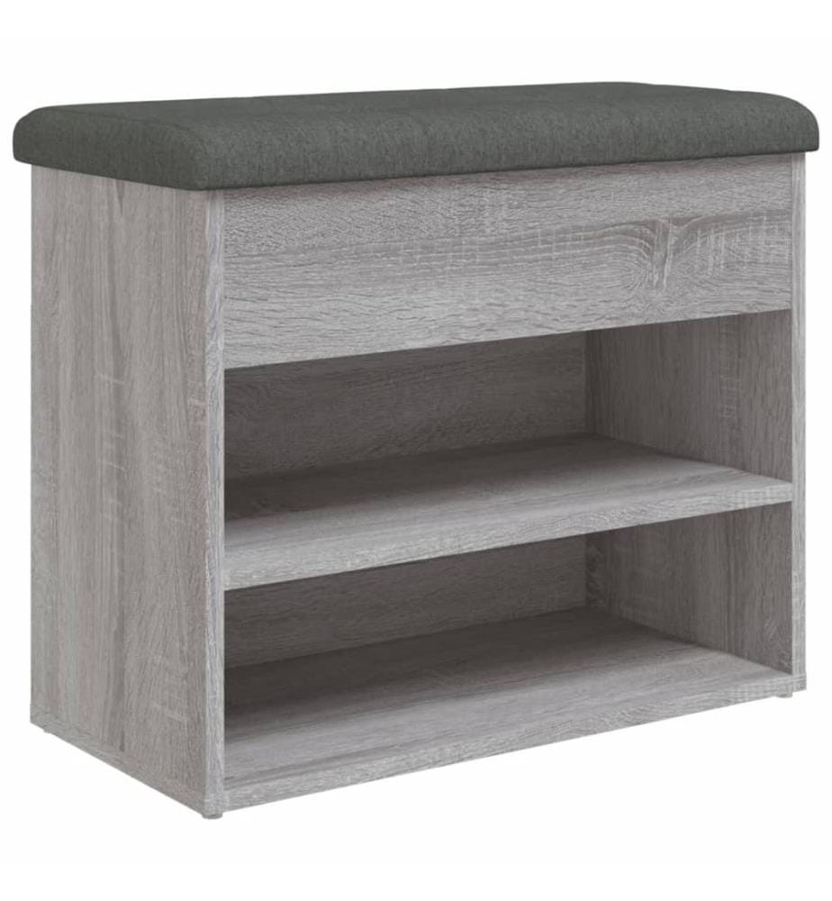 Banc à chaussures sonoma gris 62x32x50 cm bois d'ingénierie