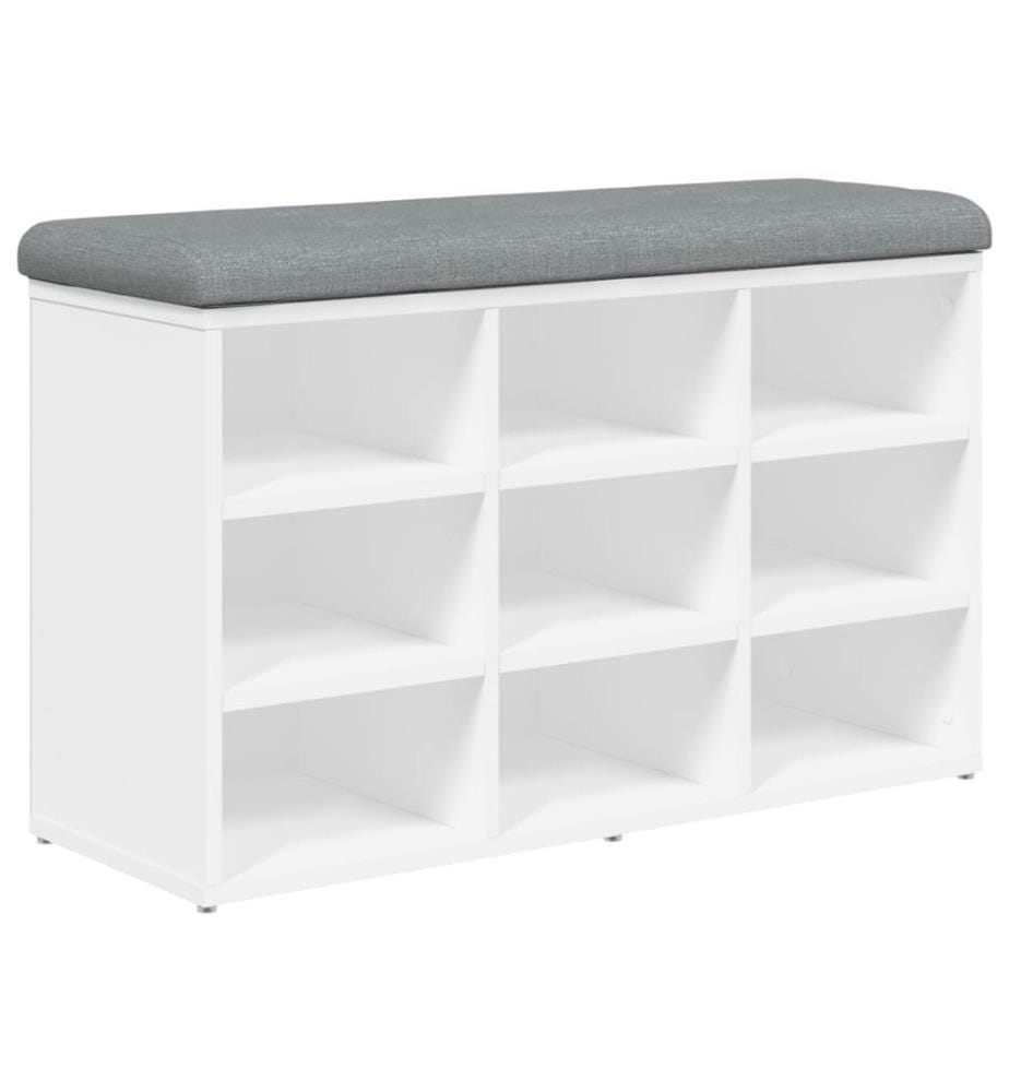 Banc à chaussures Blanc 82x32x50 cm Bois d'ingénierie