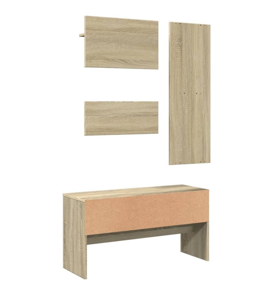 4-tlg. Garderoben-Set Sonoma-Eiche Holzwerkstoff