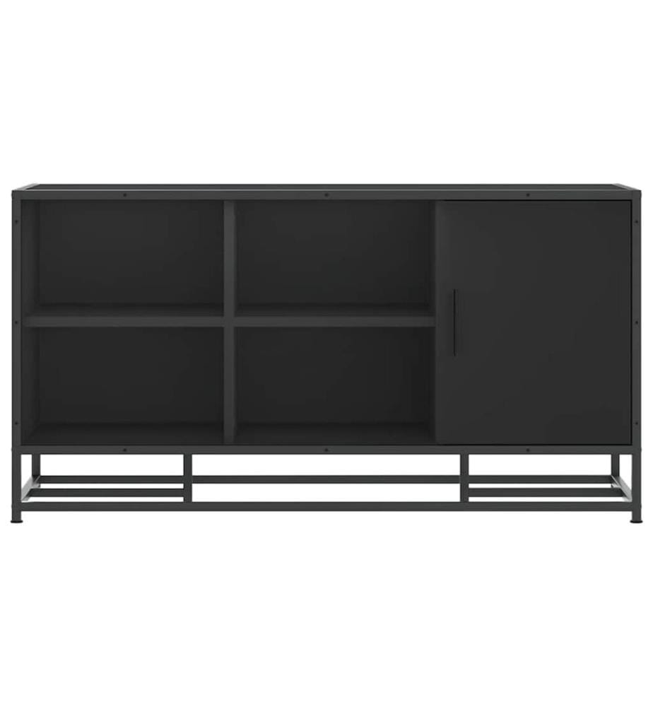 Banc à chaussures noir 100x40x53,5cm bois d'ingénierie et métal